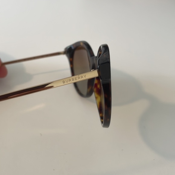 Burberry Round Havana Gold B4296 3816/T5 53-20-140 Women's Sunglasses - Picture 9 of 16